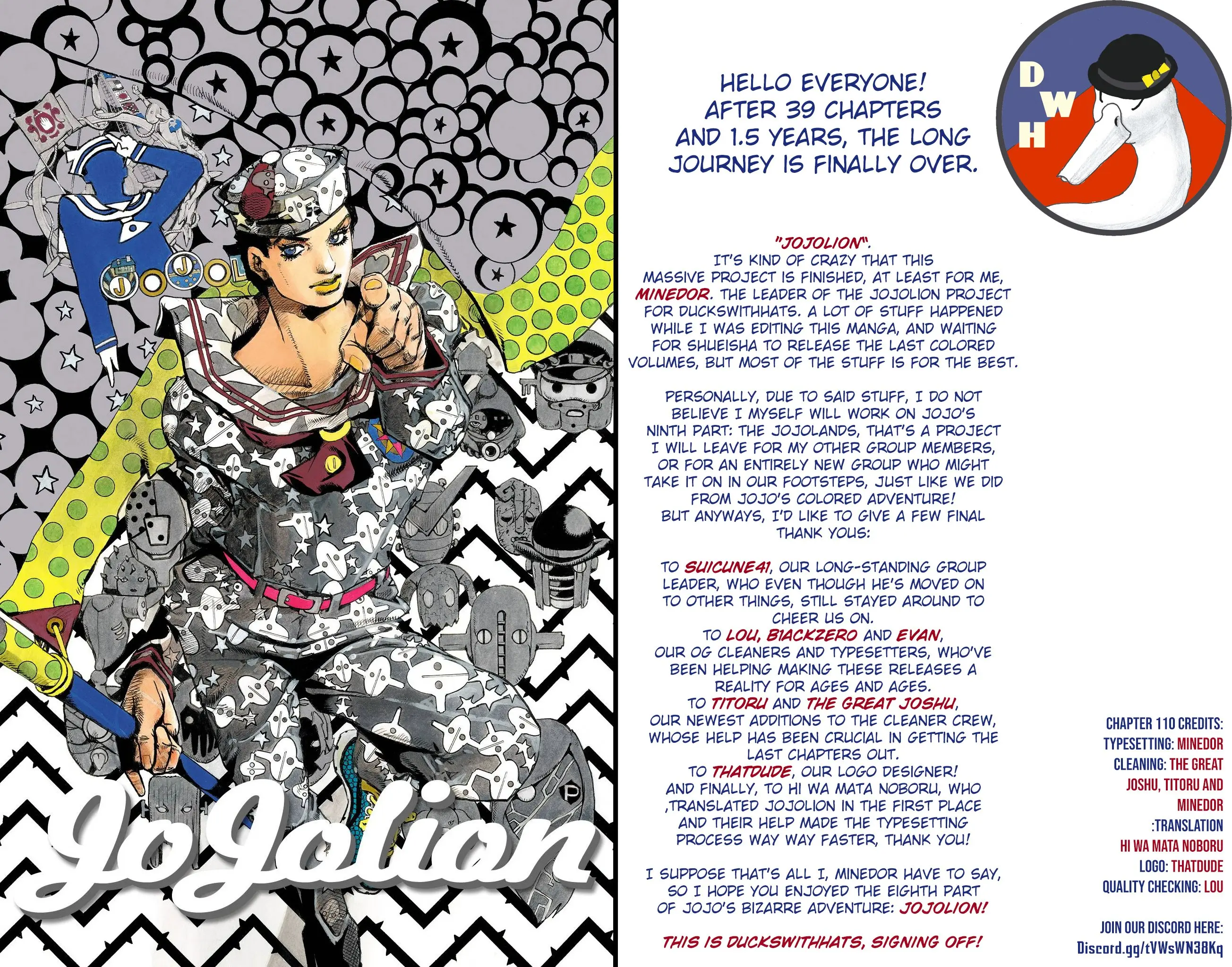 JoJo's Bizarre Adventure, Part 8: JoJolion Colored Manga β Chapter 110 END β Page 48