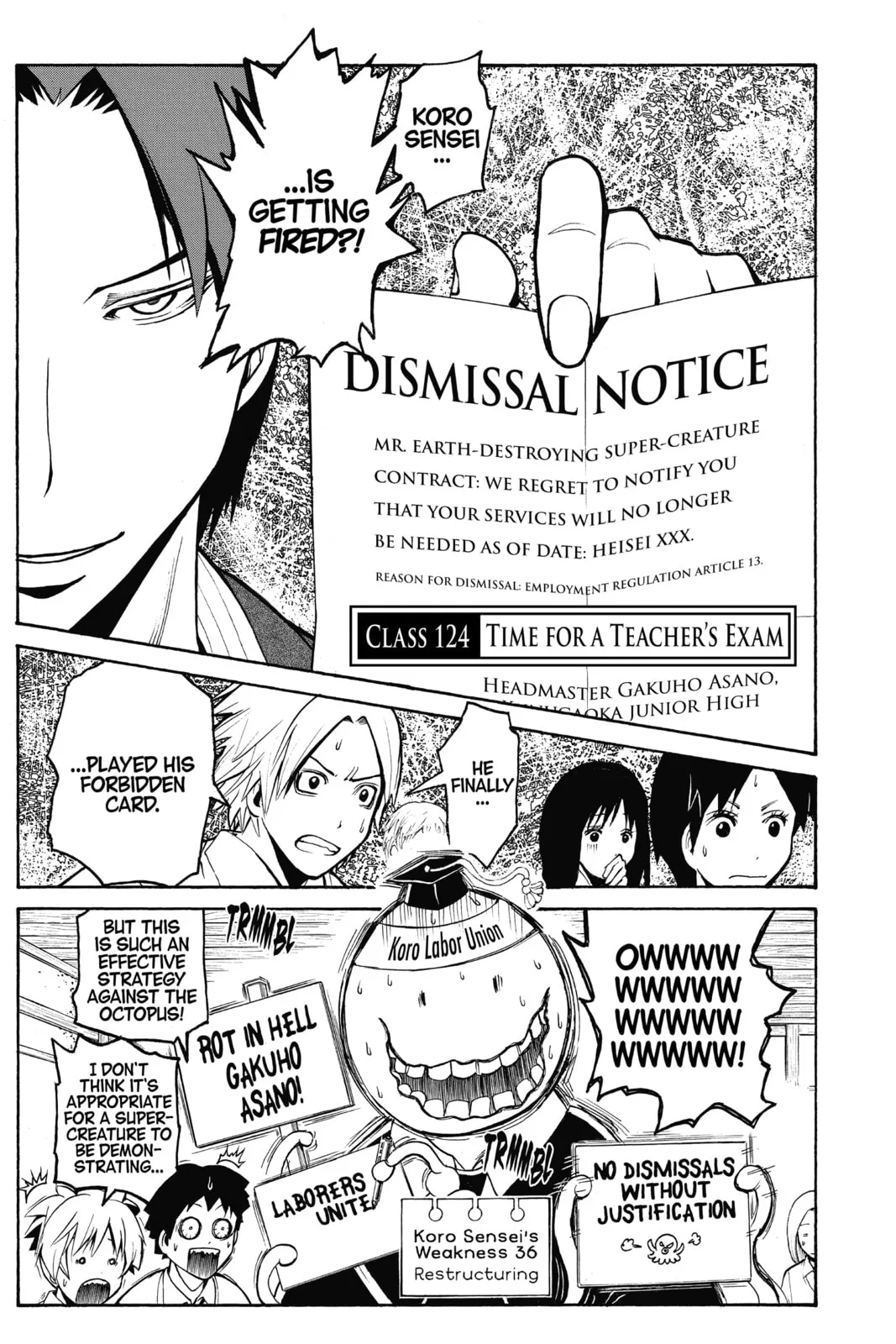 Assassination Classroom β Chapter 124 β Page 1